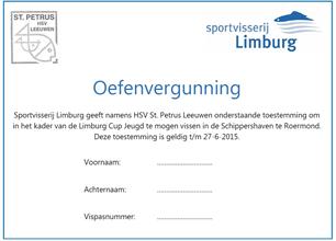 Oefenvergunning Schippershaven Limburg Cup Jeugd 2015